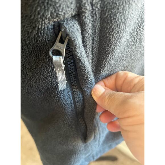 Land’s End Women's Dark Gray Hooded Sherpa Fleece Full Zip Jacket Medium 10-12 - Picture 7 of 11
